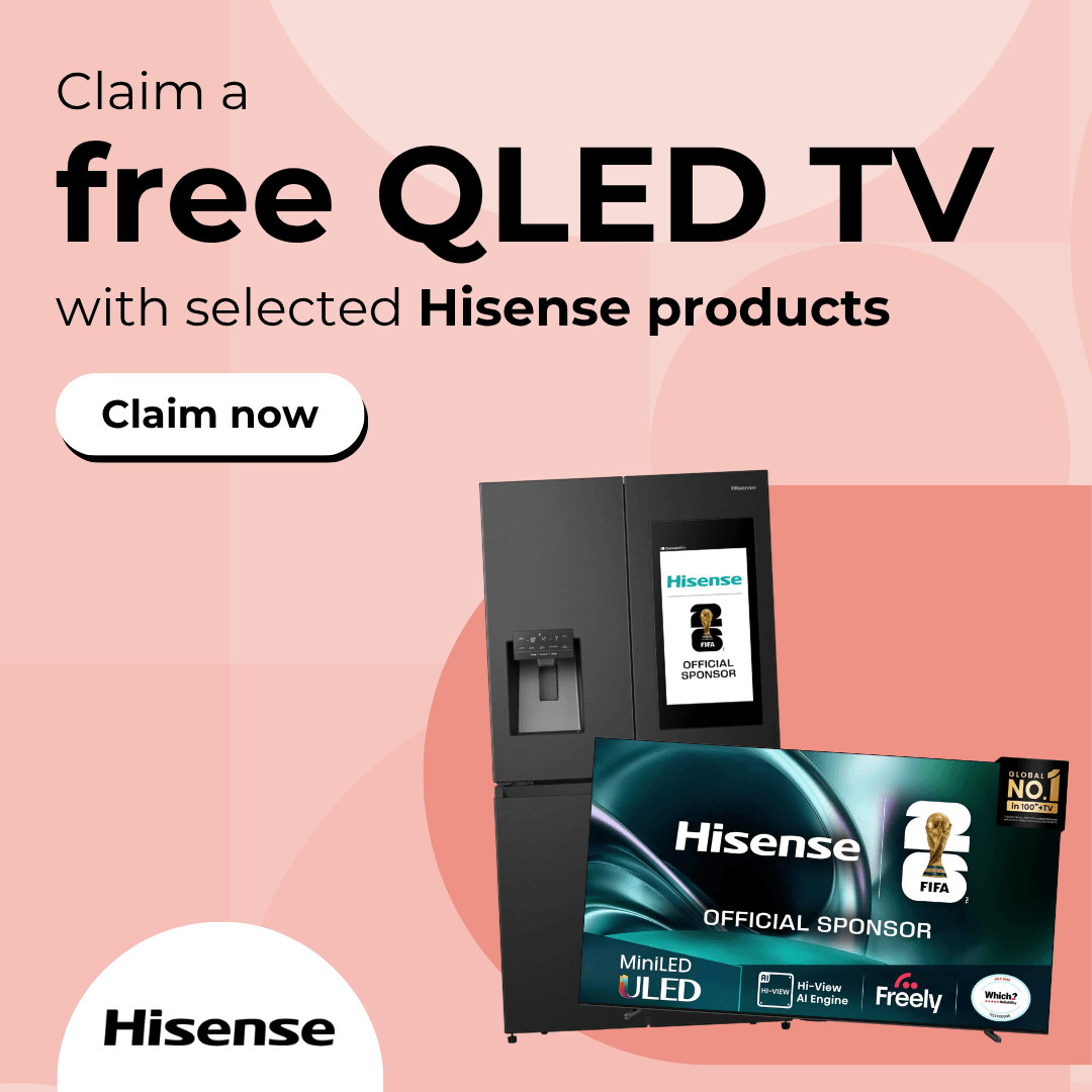 Claim a free QLED TV with selected Hisense products